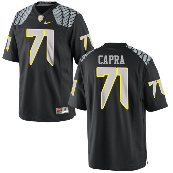 Men #71 Jacob Capra Oregon Ducks College Football Jerseys-Black - Click Image to Close
